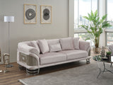 Versace Light Grey Stationary Sofa