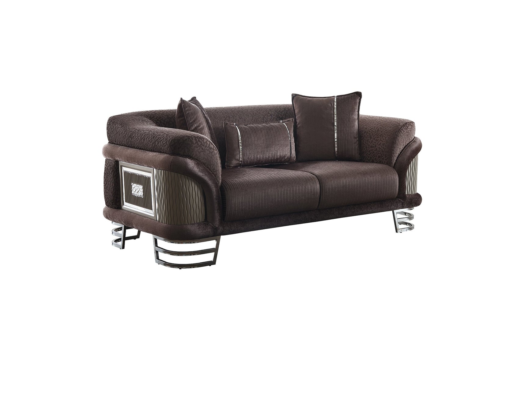 Versace Dark Grey 3-pieces (Sofa & Loveseat & Chair) Living Room Set