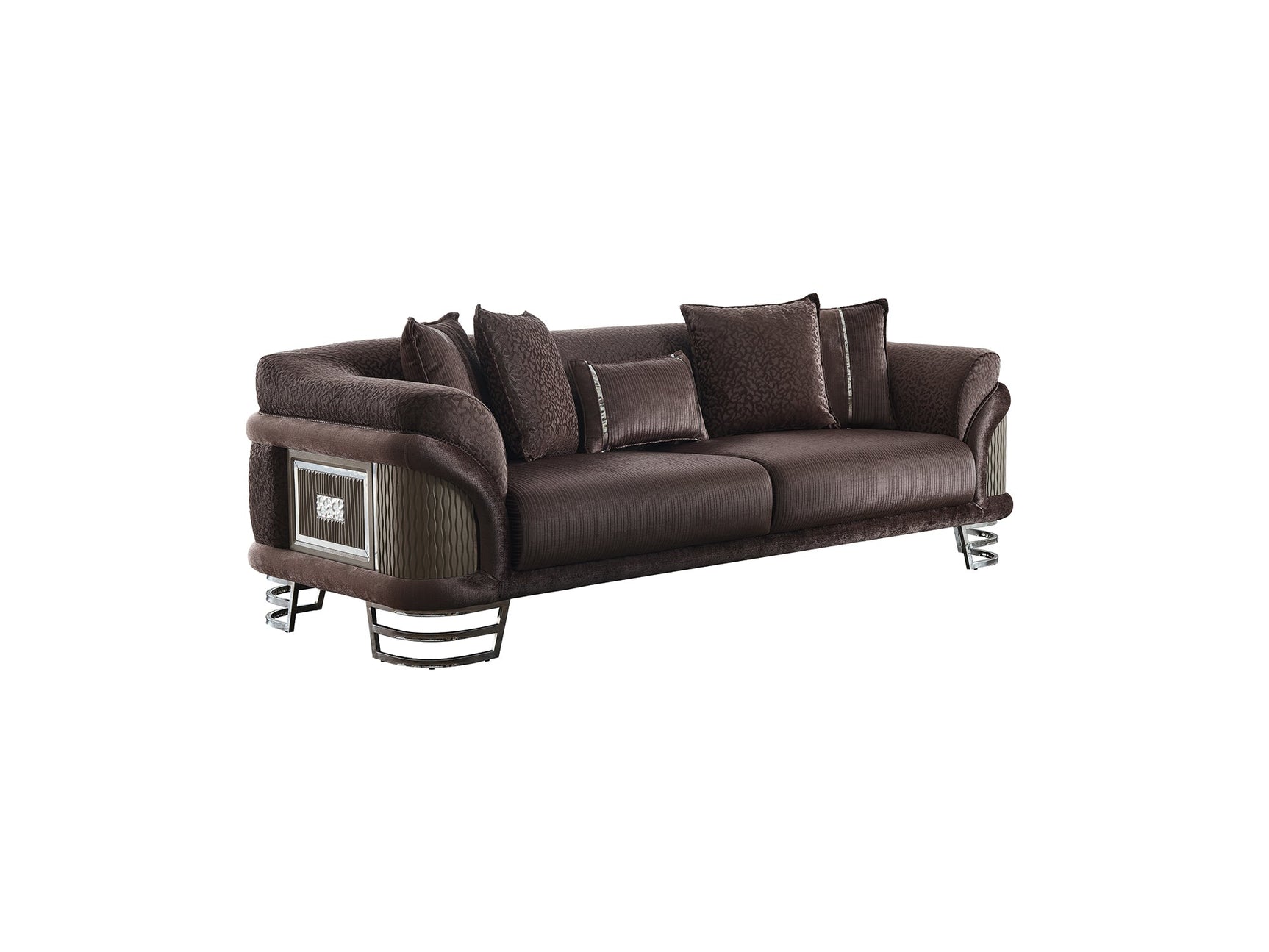 Versace Dark Grey 3-pieces (Sofa & Loveseat & Chair) Living Room Set