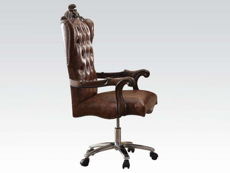 Versailles 2Tone Light Brown PU & Cherry Oak Office Chair - Ornate Home