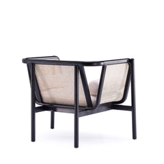 Versailles Accent Chair in Black, Natural Cane and Cream - Ornate Home