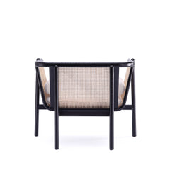 Versailles Accent Chair in Black, Natural Cane and Cream - Ornate Home