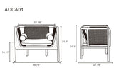 Versailles Accent Chair in Black, Natural Cane and Cream (set of 2) - Ornate Home