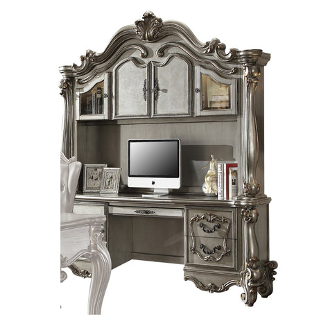 Versailles Antique Platinum Computer Desk & Hutch - Ornate Home