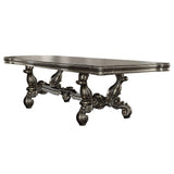 Versailles Antique Platinum Extension Dining Table w/ 2 Removable Leaves - Ornate Home