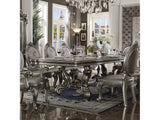 Versailles Antique Platinum Extension Dining Table w/ 2 Removable Leaves - Ornate Home