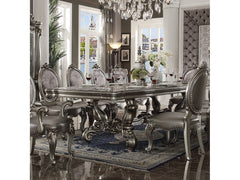 Versailles Antique Platinum Extension Dining Table w/ 2 Removable Leaves - Ornate Home