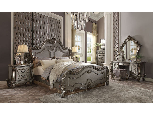 Versailles Antique Platinum Queen Bed - Ornate Home