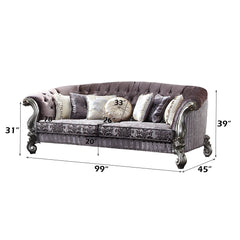 Versailles Antique Platinum Sofa w/ 7 Pillows - Ornate Home
