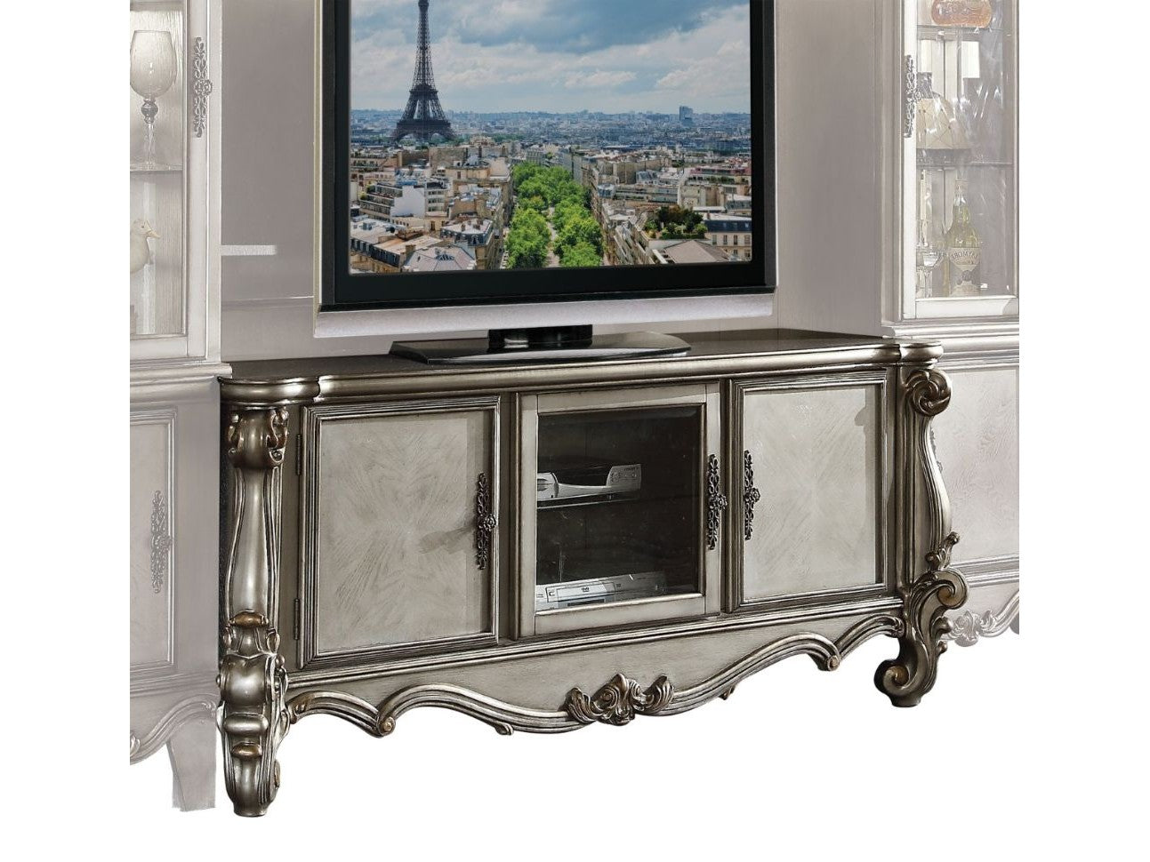 Versailles Antique Platinum TV Stand - Ornate Home