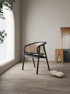 Versailles Armchair in Black and Natural Cane - Ornate Home