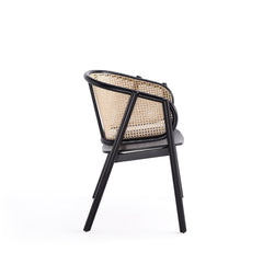 Versailles Armchair in Black and Natural Cane (set of 2) - Ornate Home