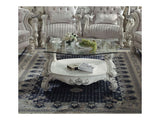 Versailles Bone White & Clear Glass Coffee Table - Ornate Home