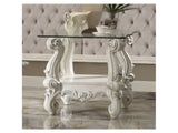 Versailles Bone White & Clear Glass End Table - Ornate Home