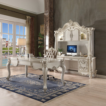 Versailles Bone White Computer Desk & Hutch - Ornate Home