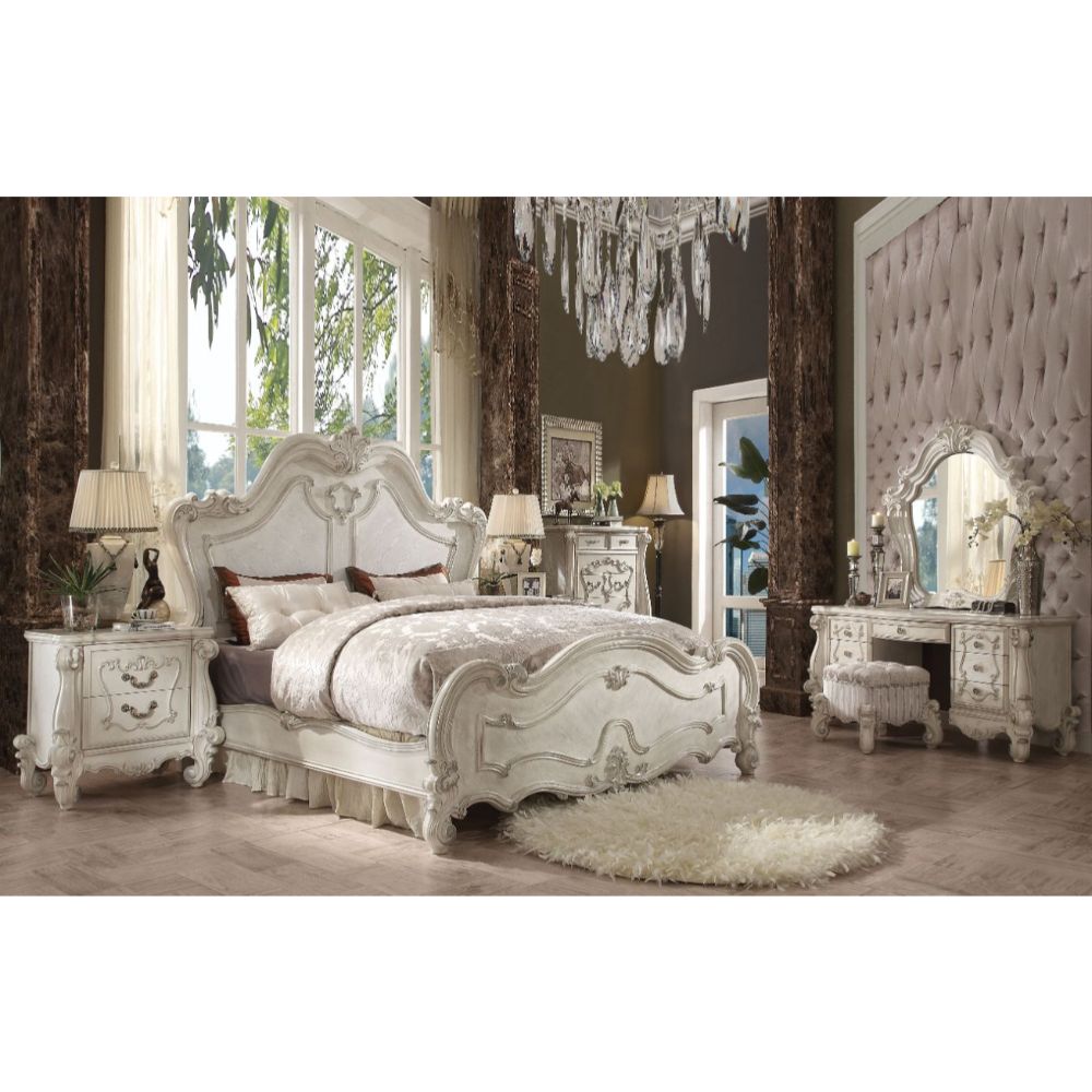 Versailles Bone White Queen Bed - Ornate Home
