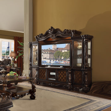 Versailles Cherry Oak Entertainment Center (Side Piers & Bridge) - Ornate Home