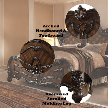 Versailles Cherry Oak Queen Bed - Ornate Home
