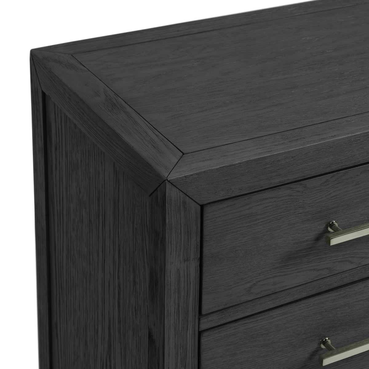 Versailles Contemporary Black 3-Drawer Nightstand - Ornate Home