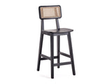 Versailles Counter Stool in Black and Natural Cane - Ornate Home