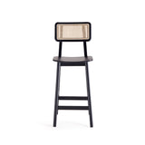 Versailles Counter Stool in Black and Natural Cane - Ornate Home