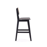 Versailles Counter Stool in Black and Natural Cane - Ornate Home