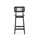 Versailles Counter Stool in Black and Natural Cane - Ornate Home