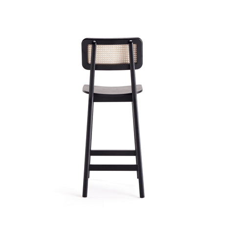 Versailles Counter Stool in Black and Natural Cane - Ornate Home