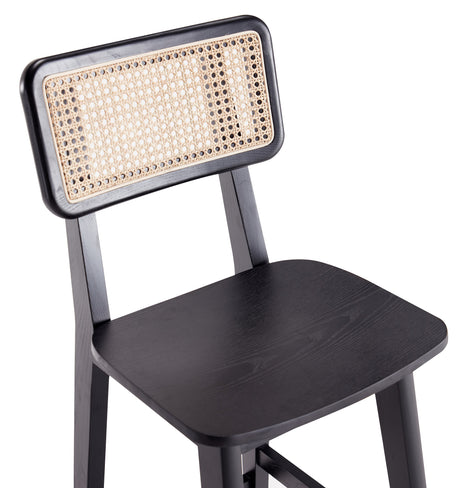 Versailles Counter Stool in Black and Natural Cane - Ornate Home