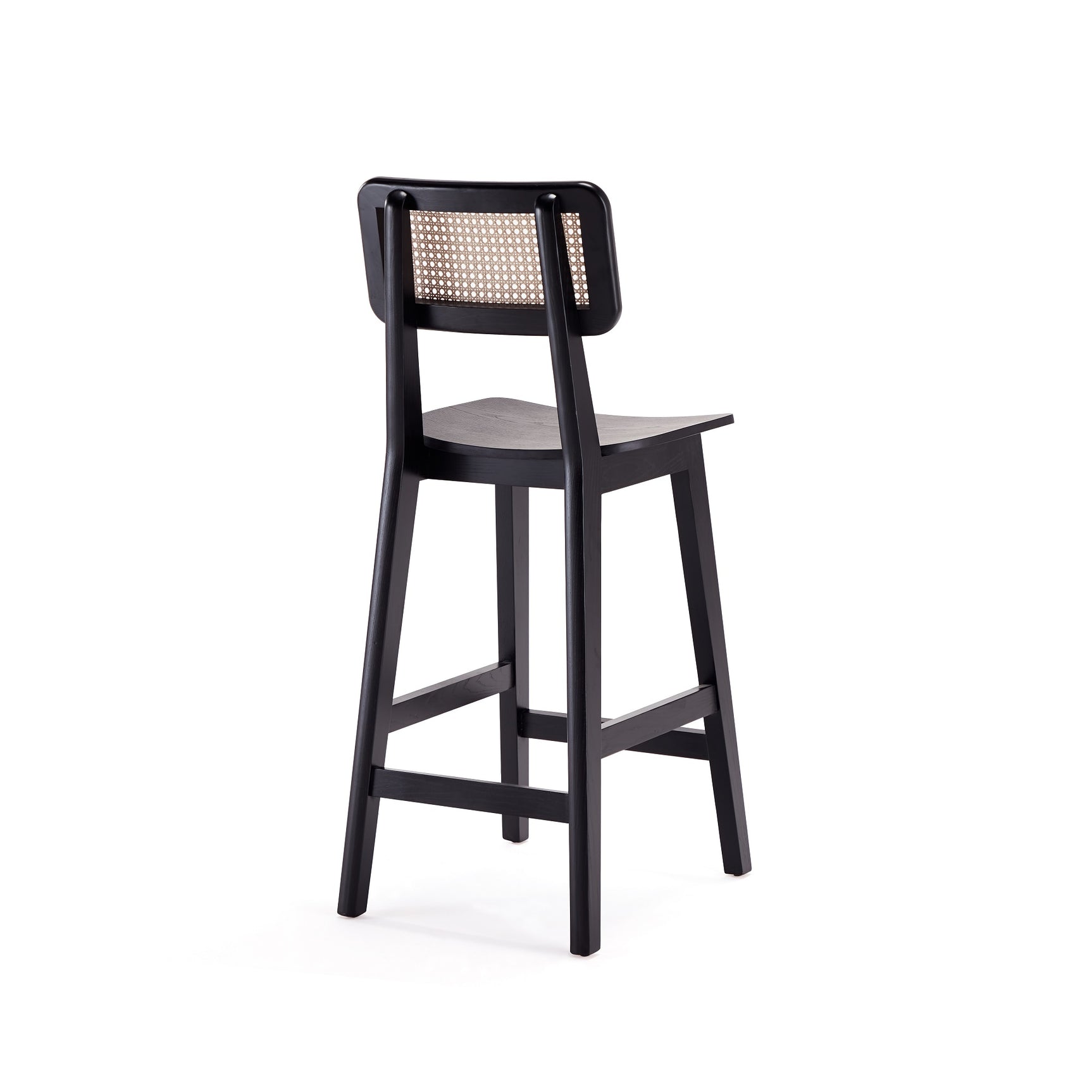 Versailles Counter Stool in Black and Natural Cane (set of 3) - Ornate Home