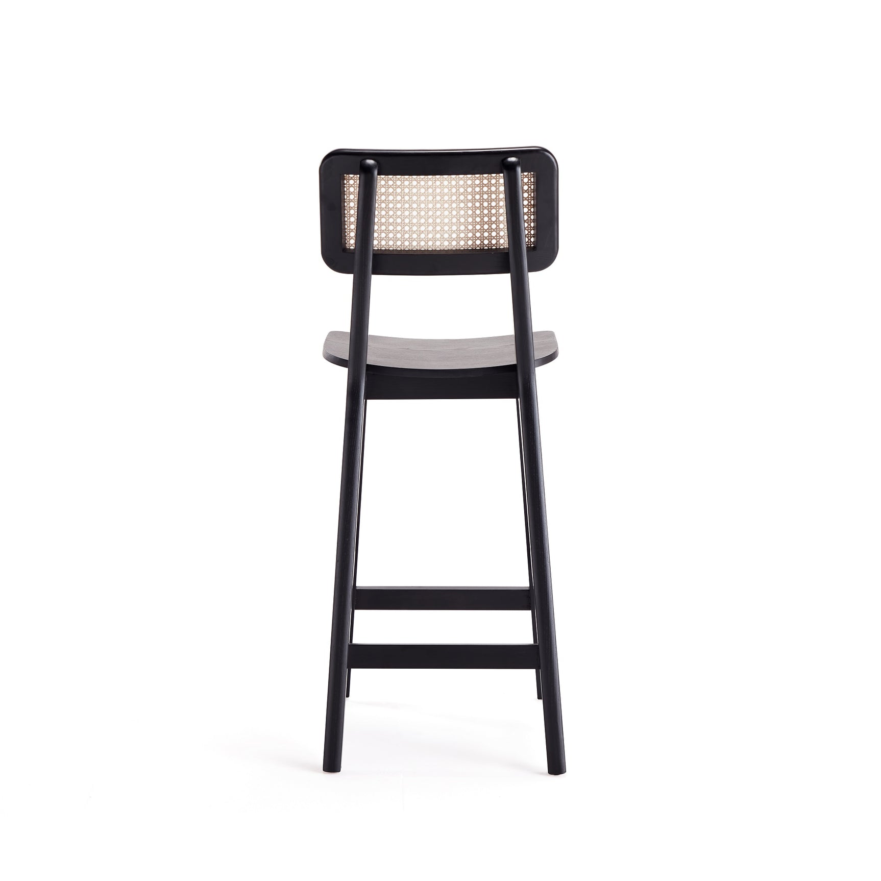 Versailles Counter Stool in Black and Natural Cane (set of 3) - Ornate Home