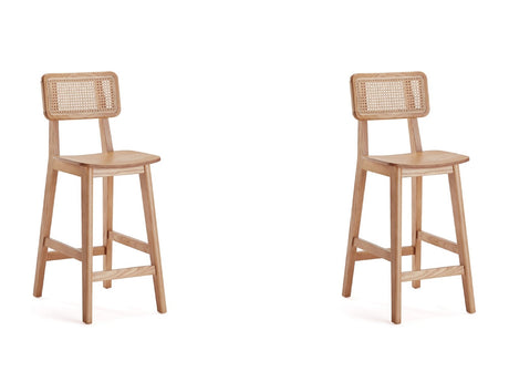 Versailles Counter Stool in Nature Cane (set of 2) - Ornate Home