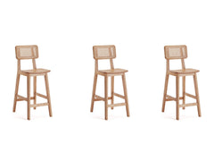 Versailles Counter Stool in Nature Cane (set of 3) - Ornate Home