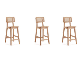 Versailles Counter Stool in Nature Cane (set of 3) - Ornate Home