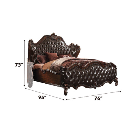 Versailles Dark Brown & Cherry Oak Queen Bed - Ornate Home
