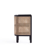 Versailles End Table in Black and Natural Cane - Ornate Home
