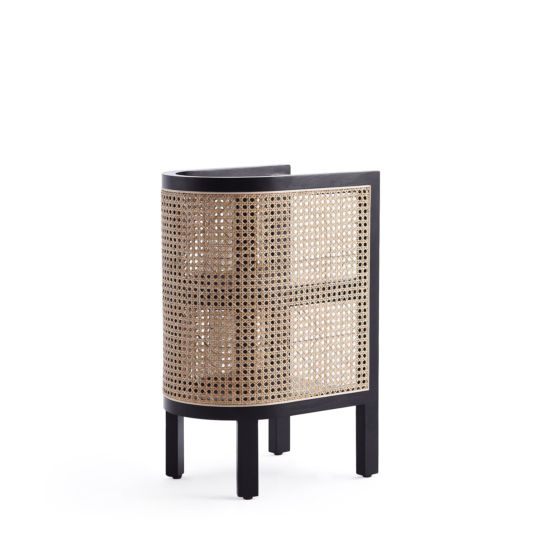Versailles End Table in Black and Natural Cane - Ornate Home