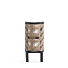 Versailles End Table in Black and Natural Cane - Ornate Home