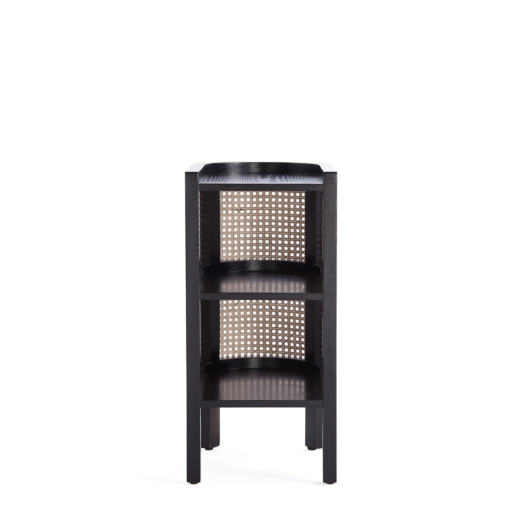 Versailles End Table in Black and Natural Cane - Ornate Home