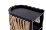 Versailles End Table in Black and Natural Cane - Ornate Home