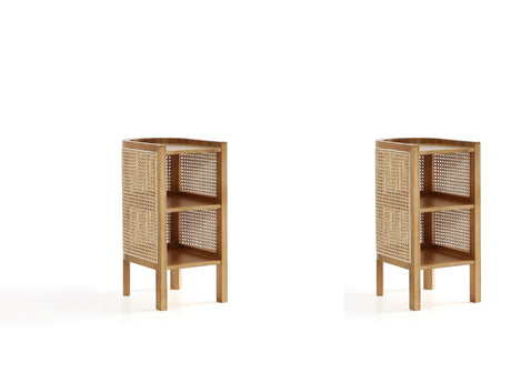 Versailles End Table in Nature Cane (set of 2) - Ornate Home