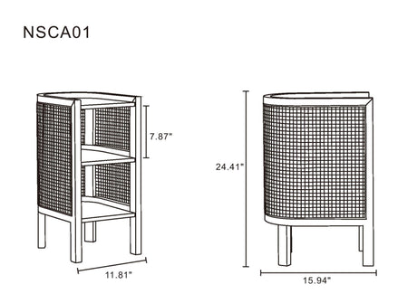 Versailles End Table in Nature Cane (set of 2) - Ornate Home