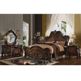 Versailles Fabric & Cherry Oak Vanity Stool - Ornate Home