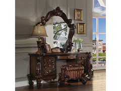 Versailles Fabric & Cherry Oak Vanity Stool - Ornate Home