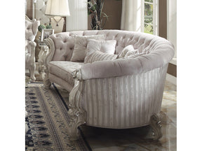 Versailles Ivory Velvet & Bone White Sofa w/5 Pillows - Ornate Home