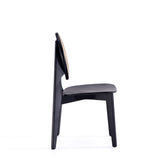 Versailles Round Dining Chair in Black and Natural Cane (set of 2) - Ornate Home