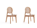Versailles Round Dining Chair in Nature Cane (set of 2) - Ornate Home