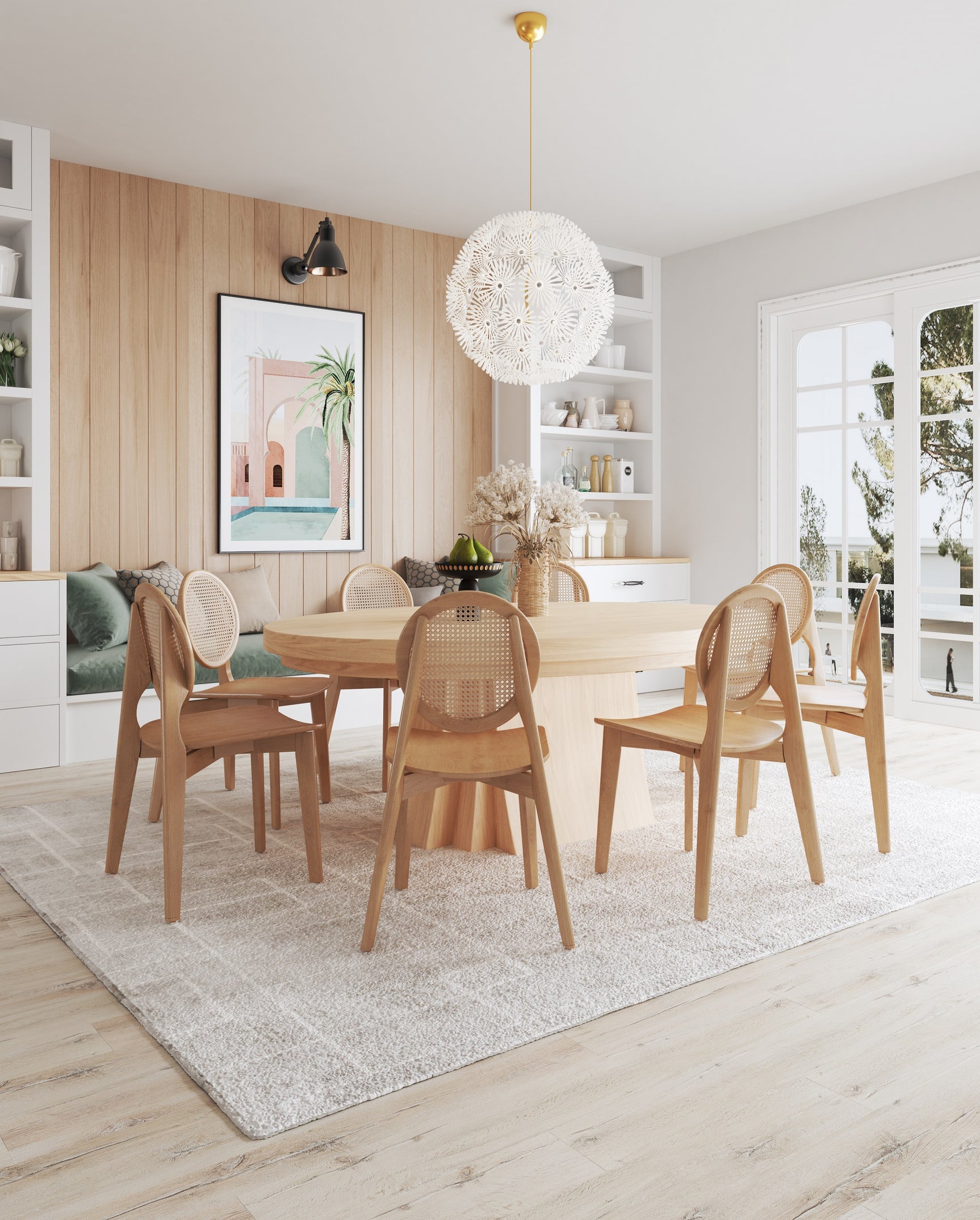 Versailles Round Dining Chair in Nature Cane (set of 2) - Ornate Home