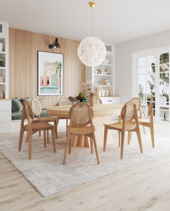 Versailles Round Dining Chair in Nature Cane (set of 2) - Ornate Home