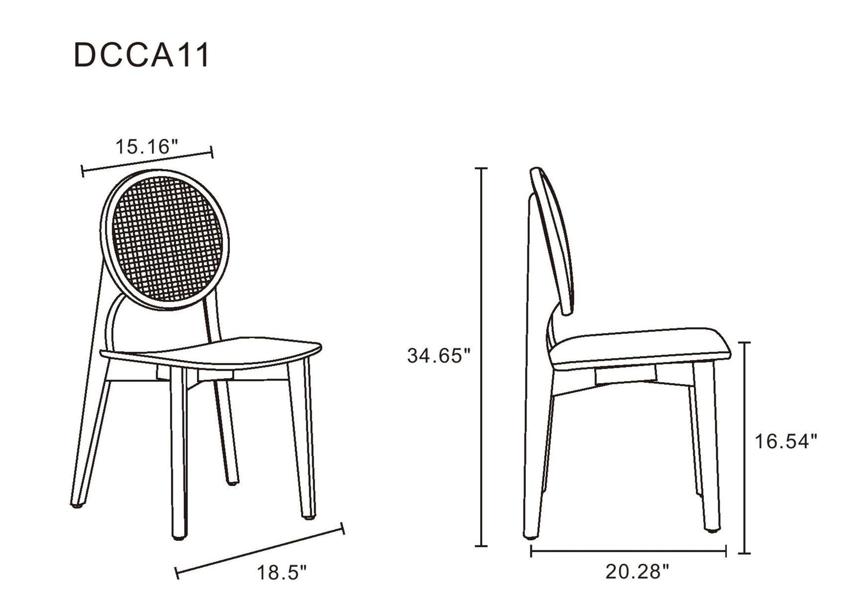 Versailles Round Dining Chair in Nature Cane (set of 2) - Ornate Home